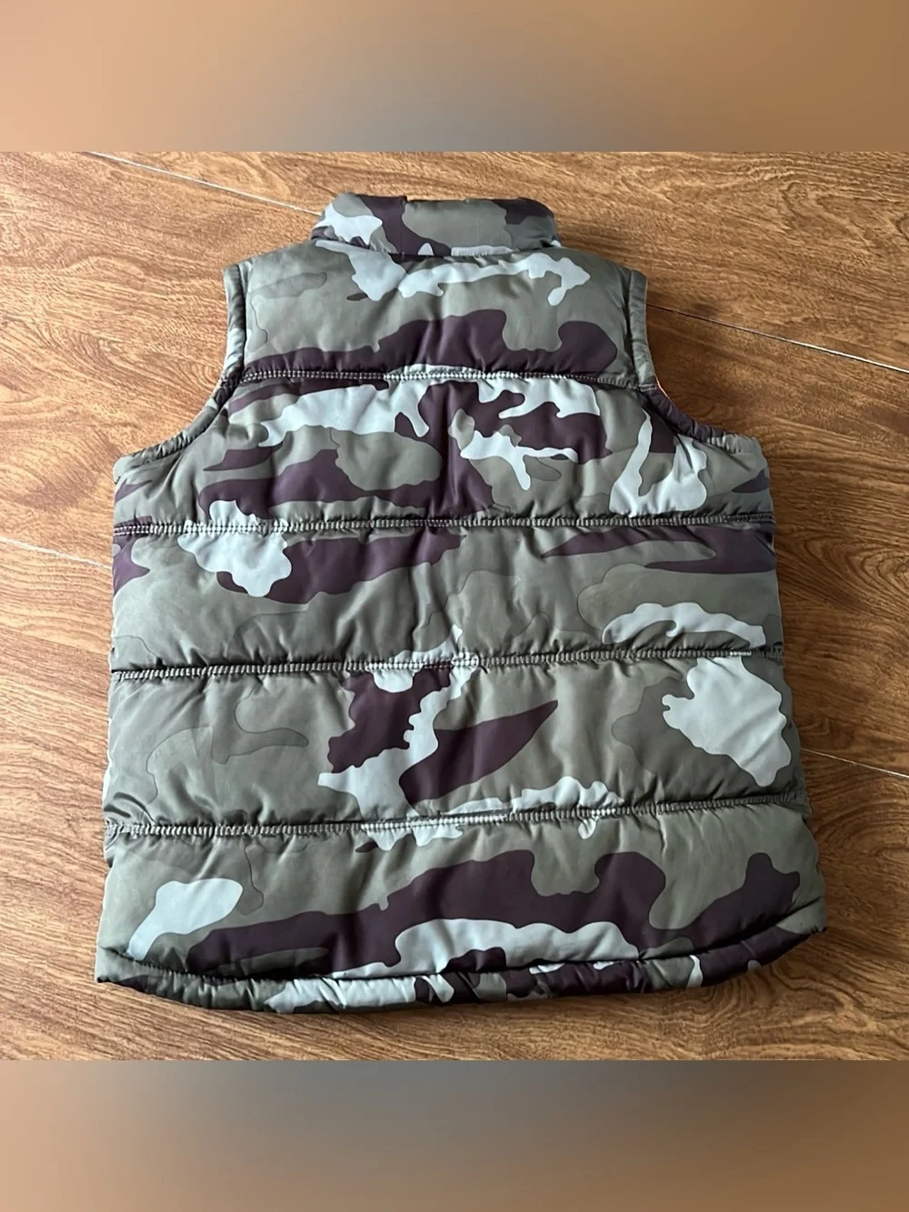 Old Navy Children Camouflage Green Orange full zip Toddlers Vest Kids size XS/5